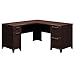 Bush Business Furniture Enterprise Collection 60W x 60D L Shaped Desk in Mocha Cherry