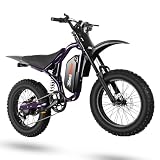 SheaDrew 3000W/4700W Peak Electric Dirt Bike, 39-50MPH Off-Road Ebike, 48V/60V Removeable Battery, Dual Suspension, Hydraulic Disc Brakes, UL2849 Certified Electric Bike for Adults & Teens