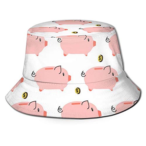 Preisvergleich Produktbild Molelanki Süßes Sparschwein Unisex Casual Bucket Hat Fischer Cap Sonnenhut