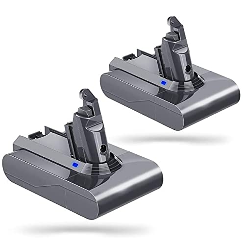 Lot de 2 Batteries Li-ION de Rechange 21,6 V 3000 mAh Compatible avec Dyson V6 DC58, DC59 DC61 DC62 DC72 DC74 Animal Aspirateur Cover