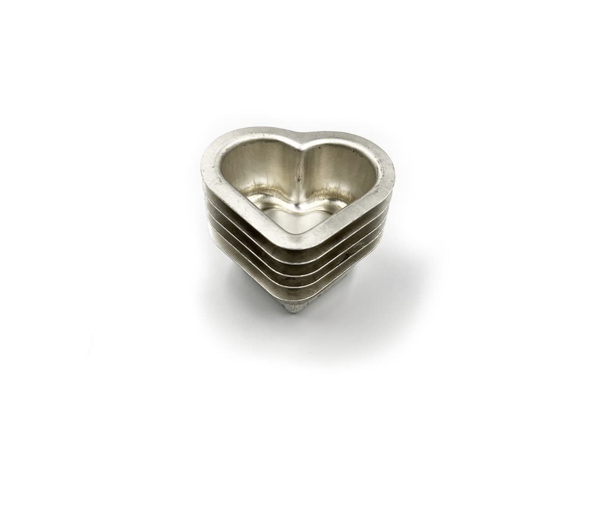 Matsunaga Seisakusho Silicone Processed Silver Double Hearts 5 Pieces