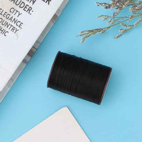 Hilo de cera para costura en cuero SUNGOOYUE, poliéster, 0.45 mm, bobina de 160 m, negro, para manualidades, joyería y reparación de calzado y bolsos miniatura 2