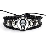 Twin Six Michael Myrs It PenyWis Jason Mask Bracelet Charm, Horror Halloween Leather Bangle Gift for