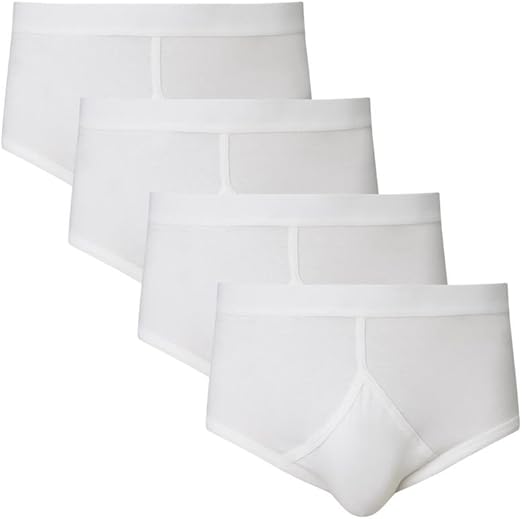 3/6/12 Mens Executive 100 Cotton White Y Fronts Briefs in Size Medium