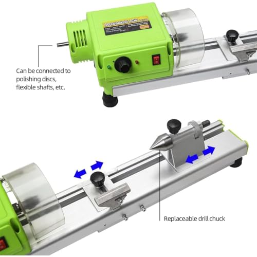 Image of VOLTZ Wood Lathe- 580W Mini Lathe Machine Machining For Table Woodworking Wood Diy Tool Lathe Set Wood Lathe Beads Polisher Machine For Table Woodworking Wood