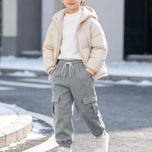 Boys Sweatpants High Waisted Cargo Sweat Pants Wide Leg Comfy Athletic Joggers Running Workout Gym Clothes - image 8