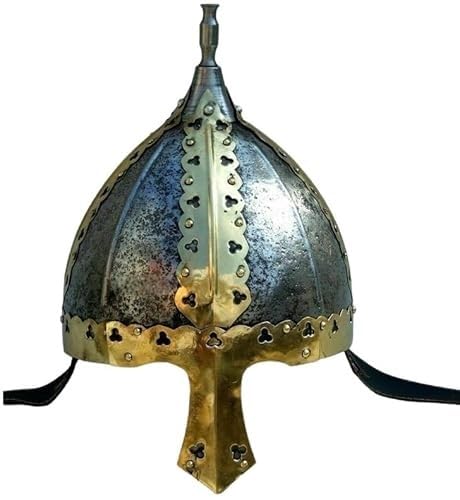 Medieval cotton Handmade Viking Norman Nasal Helmet | Antique Finish Full-Head Trooper Helmet | Large Size Replica Medieval Armor Helmet for LARP, Cosplay & Collectible Display