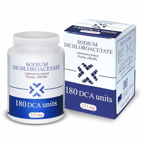 DCA - Sodium Dichloroacetate 333mg - Purity >99.9% Made in Europe by DCA-LAB Certificate of Analysis Included Tested in a Certified Laboratory 180 Units
