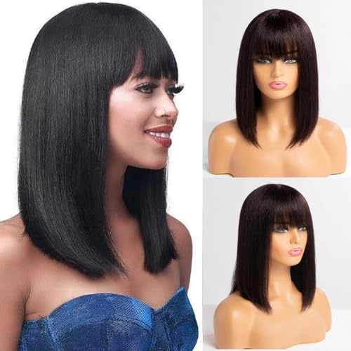 lulu-love-Bob-Wig-With-Bangs-Human-Hair-2x1-HD-Lace-Bob-Wigs-Glueless-180-Density-Short-Black-Bob-Wigs-With-Bangs-Light-Yaki-Straight-100-Brazilian-Human-Hair-Wigs-With-Bangs-for-Women-12inch