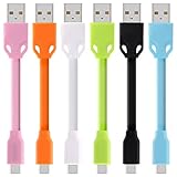 Type C Short Cords, 6-Pcs Fasgear 11CM USB C to USB 2.0 TPE Cables High Speed Charging Compatible with Galaxy S8, Power Bank, Google Pixel, Nexus 6P, LG V20, HTC 10 and More
