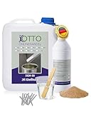 SGH-50 Gießharz (1,5 kg) Set zum Estrich reparieren (inkl. Estrichklammern und Quarzsand) farbloses 2K Epoxidharz Injektionsharz Vergussmasse Laminierharz zum Risse verharzen