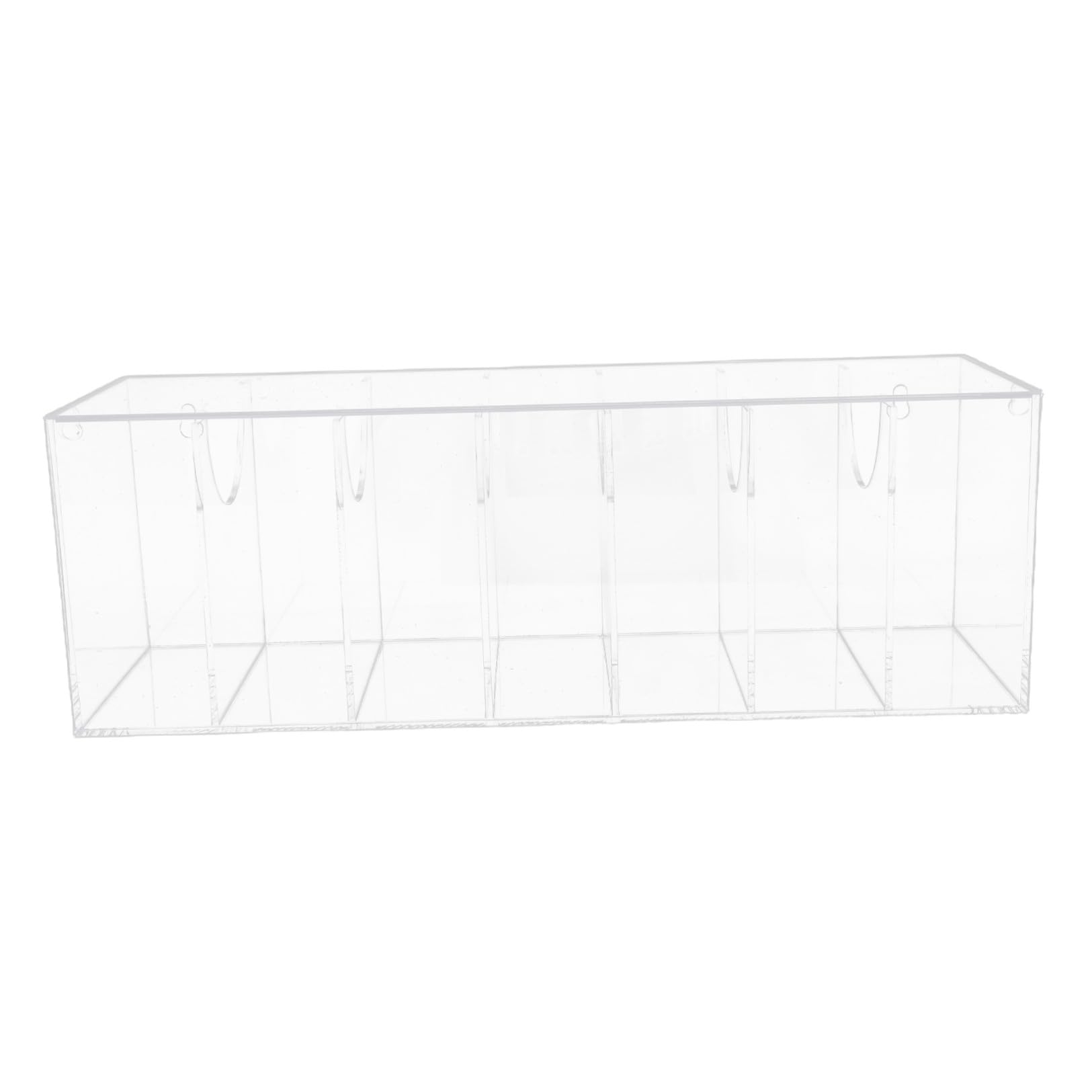 FRCOLOR Scatola Organizer in Acrylic Glass per Cinture a 7 Scomparti con | Trasparente, Coperchio Rimovibile e Chiusura Sicura, per Esposizione su Comò e Ordine Separato