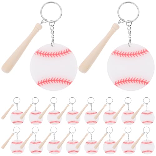 Porte-clés batte de baseball en acrylique lot de 18 pour accessoire sac femme