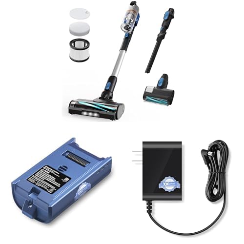 Image of LEVOIT LVAC-300 Cordless Vacuum Cleaner & Replacement Battery & Charger, Up to 120 Mins, Powerful Suction, Tangle-Resistant Design, for Carpet, Hard Floor, Pet Hair