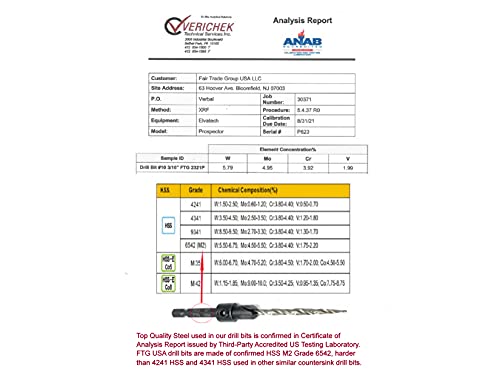 Image of FTG USA #10 (3 /16 inch) Adjustable Tapered Wood Countersink Drill Bit | Sharp tapered drill bit for clean woodworking. Great for adjustable countersink drilling projects on hard or soft wood
