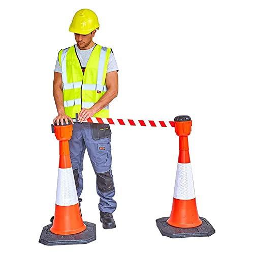Barrière rétractable cône de signalisation 2m sangle de balisage chantier