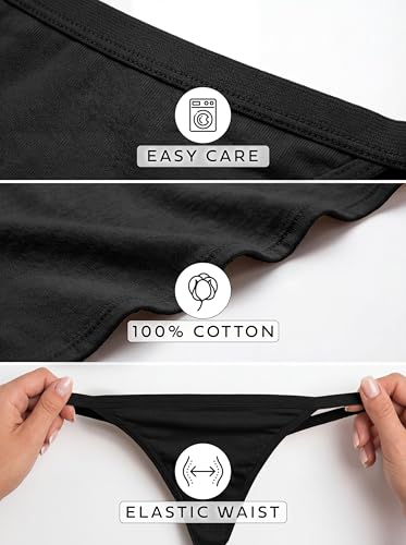 Image of Sexy Basics Womens String Bikini Briefs | 100% Cotton | No Show Underwear | Multi Packs & Colors
