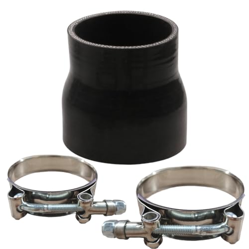 UHANBUT 2.5 to 3 Silicone Reducer Intercooler Tube Kit with T-Bolt Clamps Universal 4-Ply Reinforced Straight Coupler Hose Vehicle Intake Piping Accessories