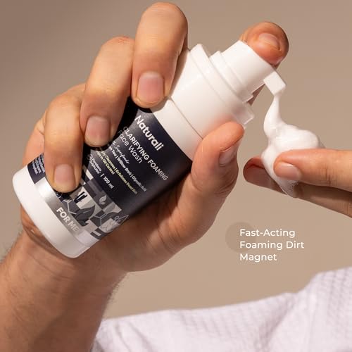 Image of Naturali Clarifying Foaming Face Wash | With Willow Bark, Green Tea & Glycolic Acid | Cleanses Skin Under The Beard | Gently Exfoliates | Removes & Controls Excess Oil | 100ml