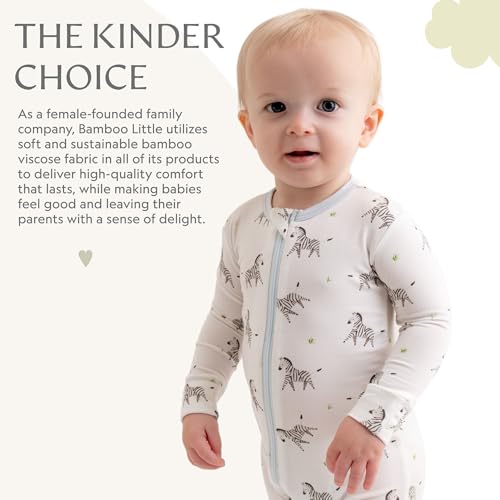 Image of Bamboo Little Soft Baby Footie Pajamas, Baby Clothes, Newborn Sleepers, 95% Viscose and 5% Spandex, 0-24 Months