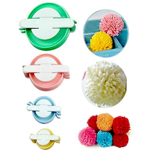 Pompom Maker, Efly 4 Pcs Different Sizes Pom-Pom Maker Fluff Ball Weaver Needle Craft Diy Wool Knitting Craft Tool Set For Kids And Adult #TOP3