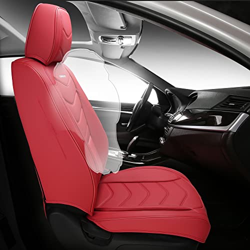 Blingbear Full Coverage Leather Car Seat Covers 5 Seats Universal Fit For Most Cars Trucks And Suvs With Waterproof Leatherette In Automotive Seat Cover Accessories (Wine Red) #TOP1