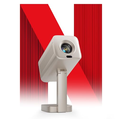 Mini Beamer【Autofokus/Trapezkorrektur】 Projektor 1080P Full HD 15000L WiFi6 Bluetooth 4K Unterstützt, VOPLLS Beamer Klein Heimkino 360° Drehbar Projector für Handy
