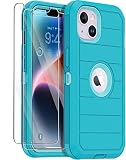 Annymall for iPhone 14 Case with 2 Screen Protector,Full Body Shockproof Drop Protection Dust Proof