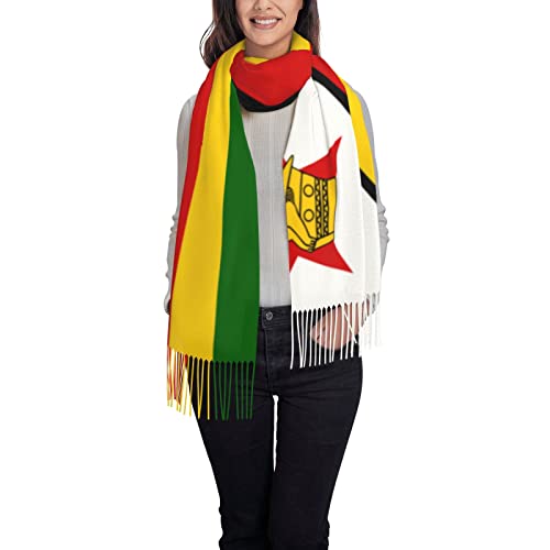 TZT Flag of Zimbabwe Scarf For Women and Men Winter Warm Scarves Large Shawl Wrap Shawl Gifts