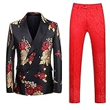 Abito floreale da uomo 2 pezzi Abito jacquard classico per banchetti di nozze Tuxedo Blazer e pantaloni Blazer And Pant Rs Asian S Is Eur Xxs