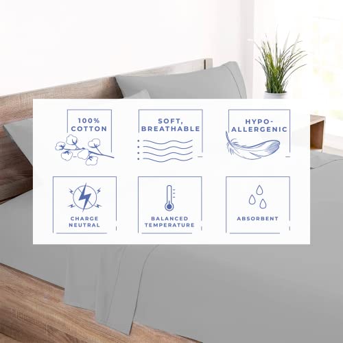 Kotton Culture 1000 Thread Count King Sheets Deep Pocket Cotton 4 Piece 100% Egyptian Cotton Premium Soft Bedding Luxury Hotel Sheets With Deep Pocket Snug Fit Smooth Sateen Weave (Silver) #TOP3