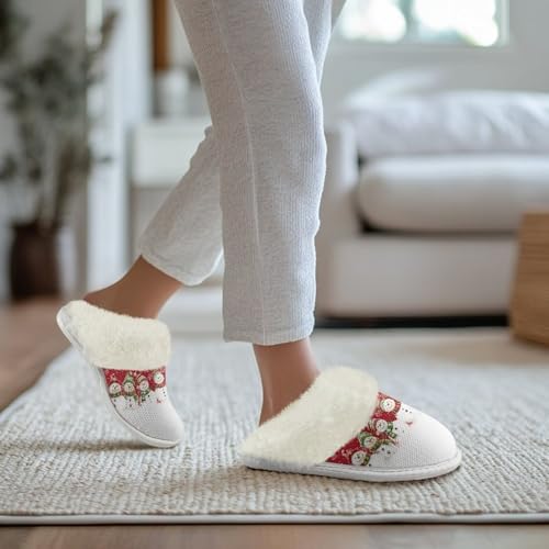 Women Men Cotton Slippers Winter Soft Fluffy Fuzzy Plush Slippers Comfortable Warm Furry Edges House Shoes4