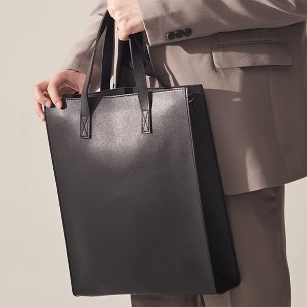 Messenger Bag for Men & Women - Vegan Leather Square Laptop Bag (Fits 16-Inch) - Crossbody/Shoulder Bag with Strap - Image 2