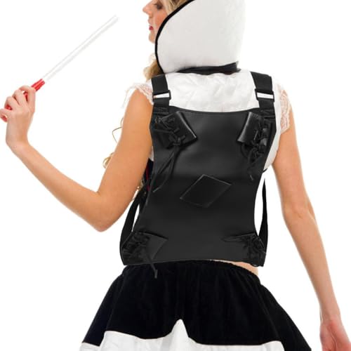 Arnés de hombro Ninja Back bolsa de cuero doble espada cosplay 3