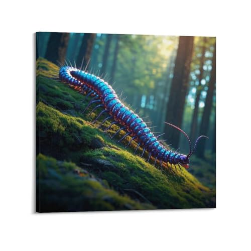 Toile mille-pattes forêt 50x50 cm réveillez vos murs blancs bleu violet