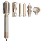 MESCOMB 6 in 1 Hair Dryer and Straightener, Hot Air Styler Wrap - Fast Drying, 1400W Air Dryer with Straightener, Frizz-Free Blowout Brush for Smoothing & Curling, Volumizing