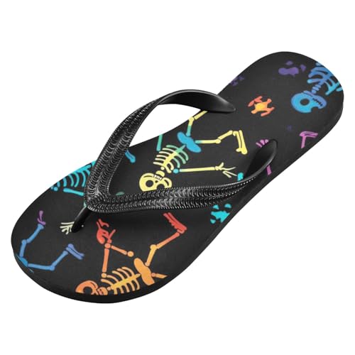 Women Beach Summer Casual Flip Flop Color Skull SkeletonQuick Dry Sandals Slipper for Men 214B2559