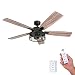 Honeywell 50614-01 Carnegie 52 - Ventilador de techo, color negro mate