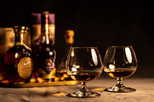 Large 21 Oz Crystal Brandy And Cognac Sniffer Glasses | Set Of 4 Short Stem Giant Snifter Bowls | Drinking And Tasting Glassware For Bourbon, Scotch, Tequila, Armagnac, Rum, Liquor, Beer #TOP2