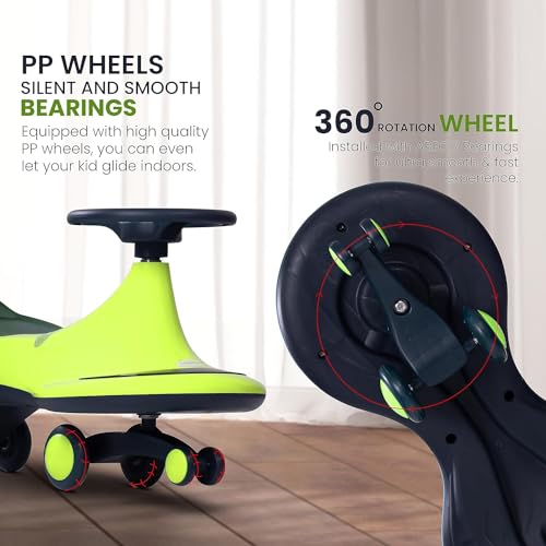 Image of Super Smooth Musical with Lights Plasma car Ride On for Kids, Baby Car, Ride On Magic Car for Kids 2 to 8 Years Boys Girls (Green)