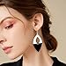 REELMAR Black and White Acrylic Earrings for Women Dangle Trendy Leaf Drop Two Tone Earrings Fashion Geometric Acrylic Statement Earrings Boho Bohemian Lightweight Jewelry (Leaf Drop)