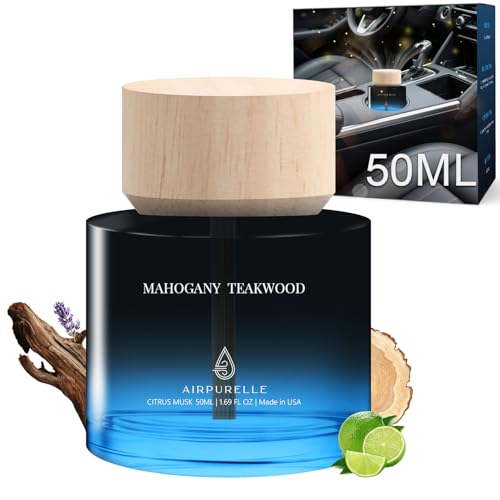 Car Air Freshener 50ML (1.7 FL OZ) Car Air Fresheners Perfume - Mahogany Teakwood Fragrance Oil Air Diffuser for Car 180+ days Long Lasting Fragrance Wooden Cup Design Car Fresheners Made in USA