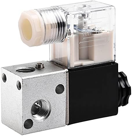 Heschen Electrical Pneumatic Solenoid Valve 3V1-06 12VDC PT1/8 3/2 Way Normally Closed CE with Fittings and Muffler