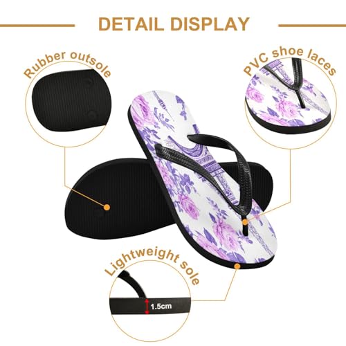 STAYTOP Beautiful Eiffel Tower Flip Flops Sandals of Men's & Women's,Sandals Beach Slippers Shower Slides2