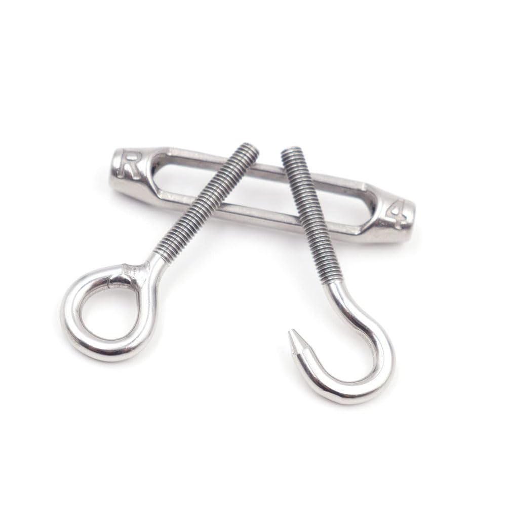 6 Tenditori In Acciaio Inox M4 - Con Gancio E Occhiello, Per Funi E Tende - Foto 11