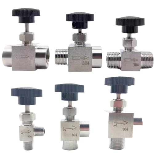 Válvula de aguja NPT 1/8 en codo hembra de acero inoxidable 304 2