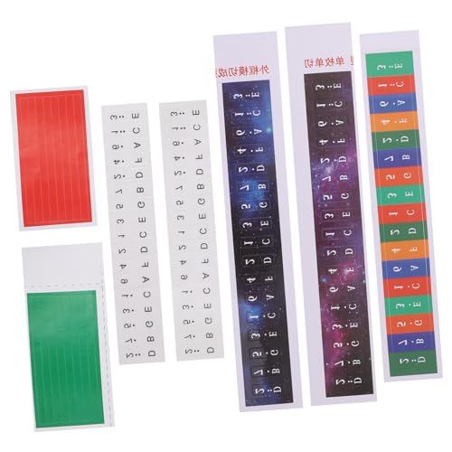 LIOOBO 5sets Thumb Piano Note Stickers for Beginners Musical Note Labels for Easy Learning Removable and Residue for Thumb Piano Key Identification Random Style