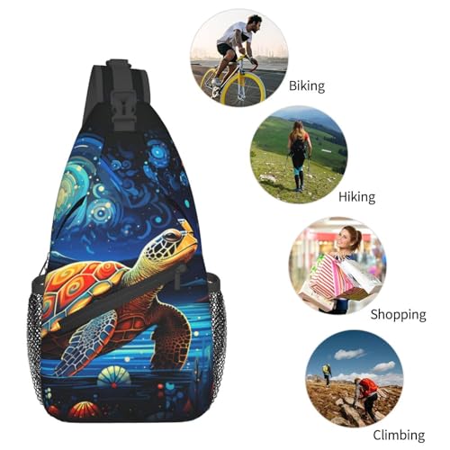 Mochila Sling Star Turtle para mujeres y hombres, ligera y ajustable miniatura 6