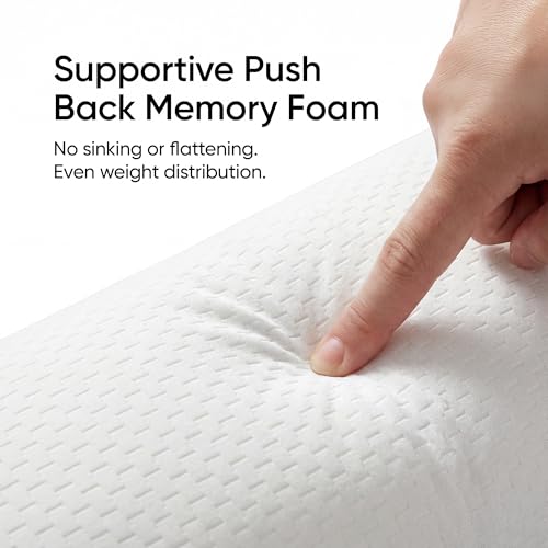 Image of Frido Wedge Neck Rest Pillow | Multipurpose Neck Pillow | Memory Foam Roll with Adjustable Strap | Relieves Neck, Knee & Lumbar Pressure | Compatible with Wedge Plus | Washable Cover, White