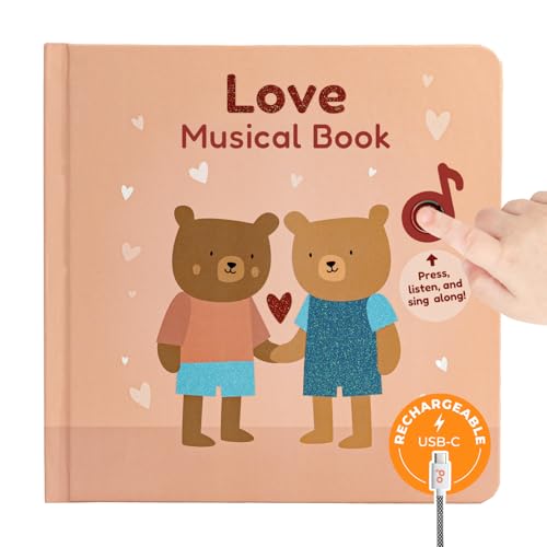 Cali's Books Music Books for Toddlers 1-3 Years Old - Toddler Valentines Day Book for Kids, Valentine Baby Sound Book for Girls, Musical Song Toy for 1 Year Old, Singing Toys for 2 Year Olds